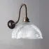 Prismatic Dome Wall Light Swan Arm - Antique Brass
