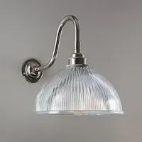 Prismatic Dome Wall Light Swan Arm - Polished Nickel