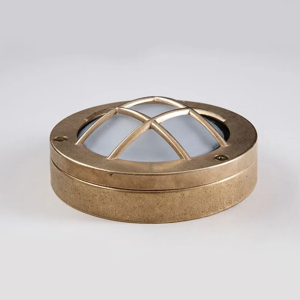Round Path Light - Brass, Solid Brass