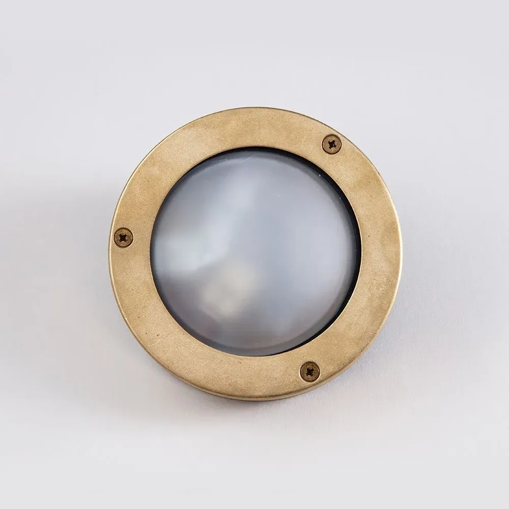 Round Path Light - Brass, Solid Brass image