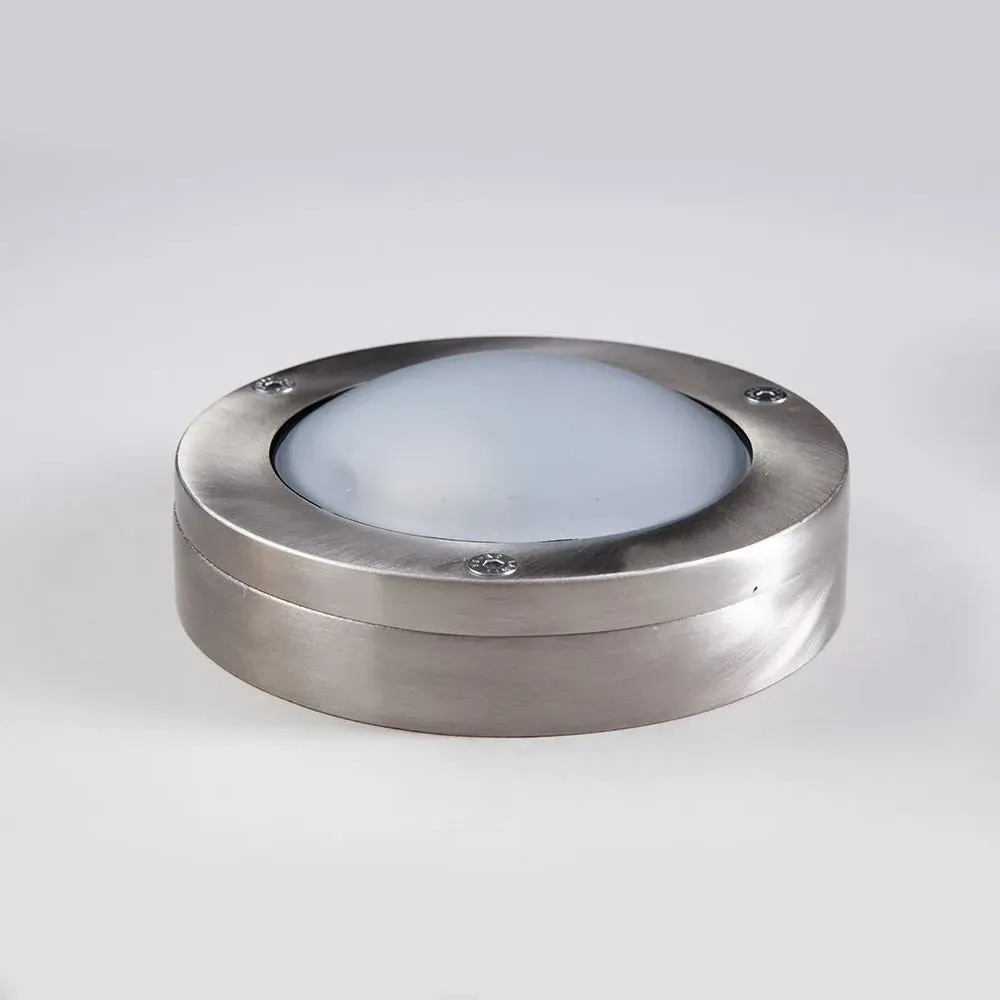 Round Path Light with Guard - Brass, Solid Brass