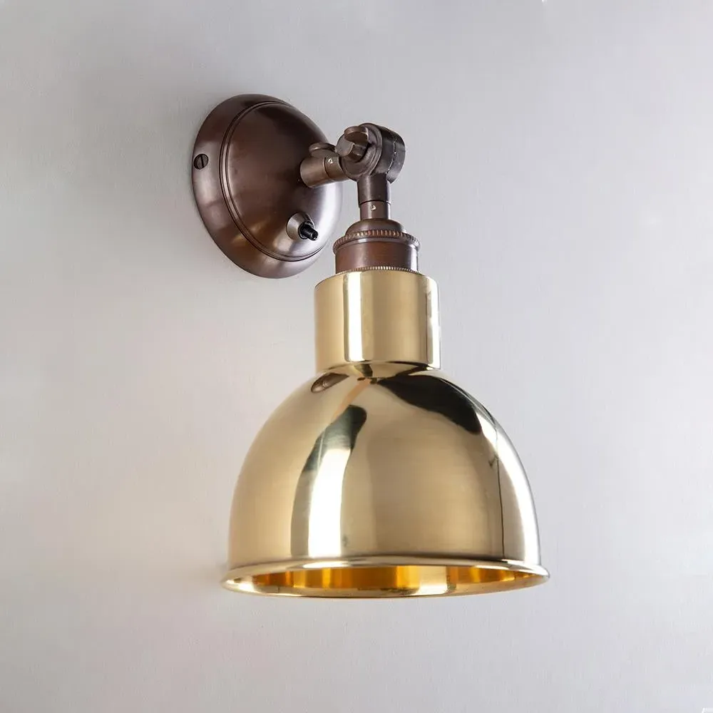Short Arm Wall Light - Antique Brass, Metal