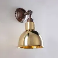 Short Arm Wall Light Unswitched - Brass, Metal