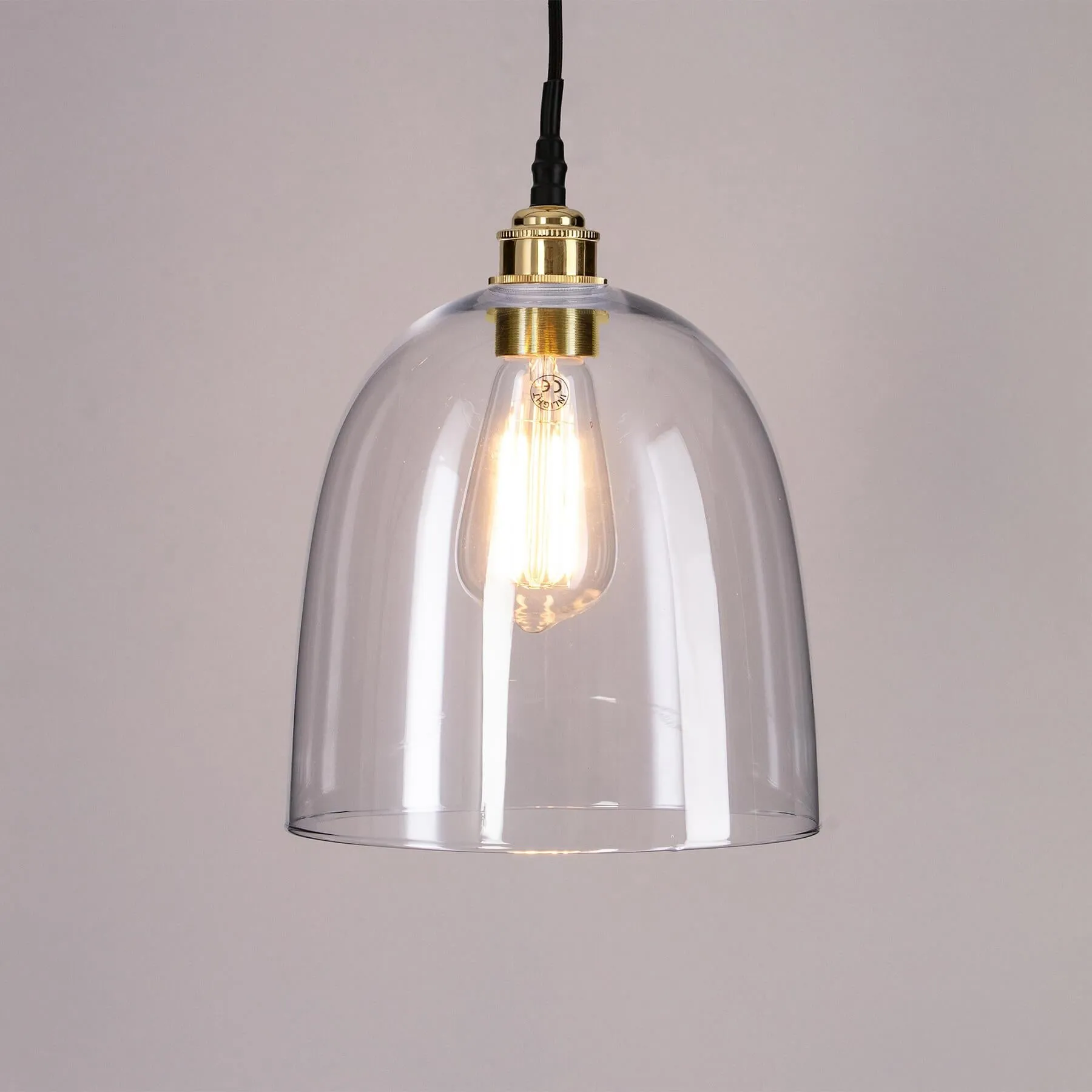 Small Bell Pendant Light - Chrome, Blown Glass