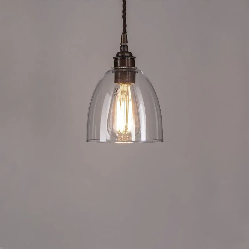 Small Bell Pendant Light - Nickel, Glass