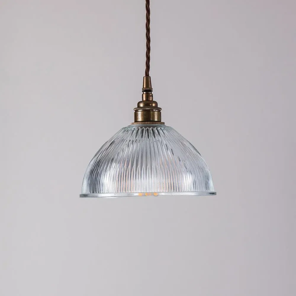 Small Dome Pendant Light - Antique Brass, Glass image