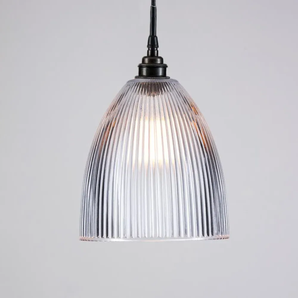 Small Elongated Prismatic Pendant Light IP44 - Polished Chrome