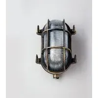 Small Oval Bulkhead Light - Antique Brass
