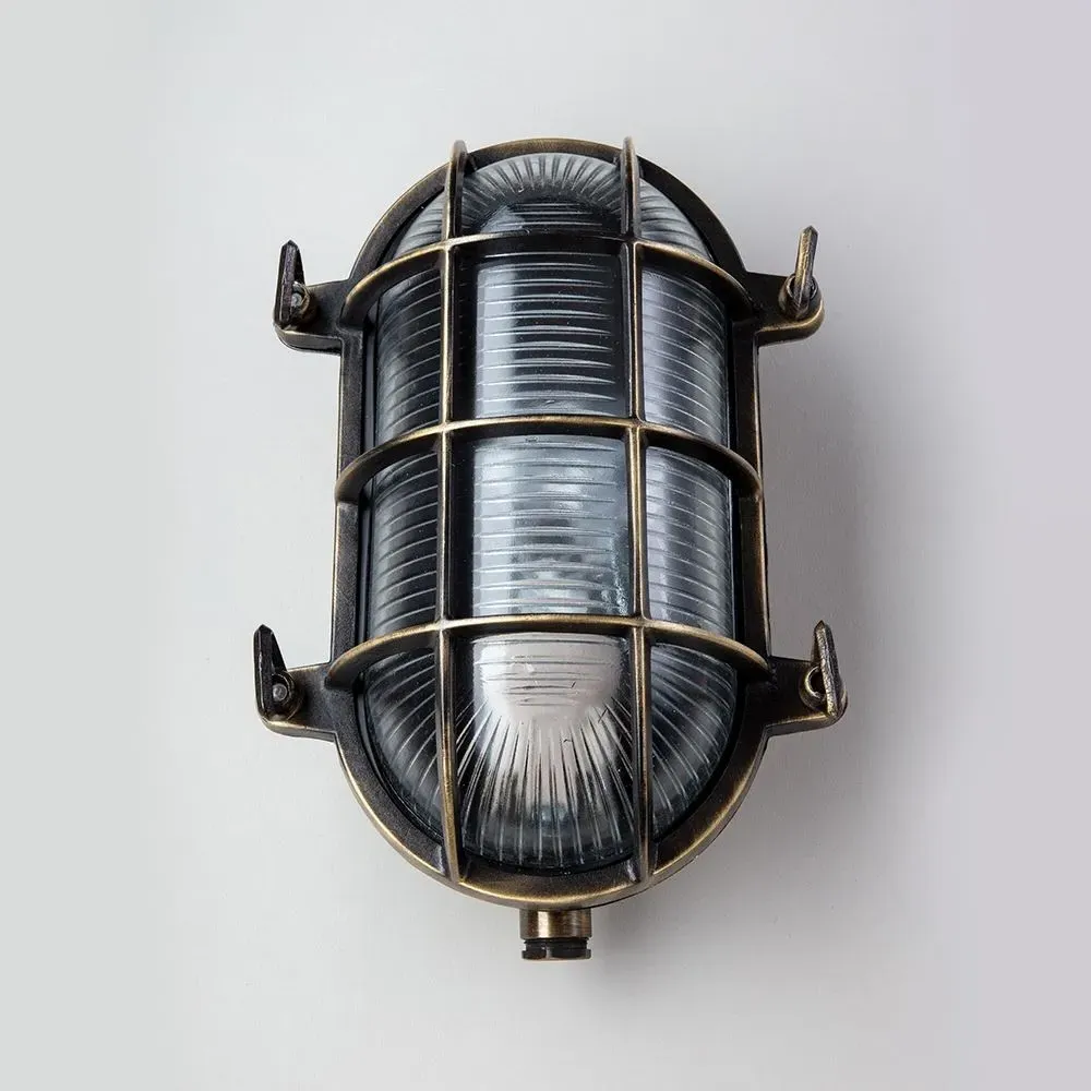 Small Oval Bulkhead Light - Brass, Metal