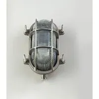Small Oval Bulkhead Wall Light - Nickel, Brass