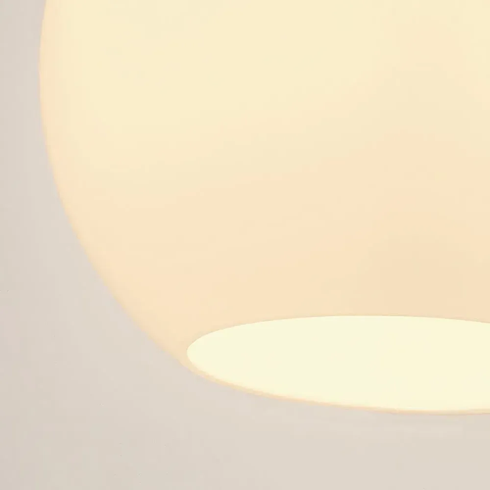 Small Pendant Light - Polished Nickel, Opal Glass