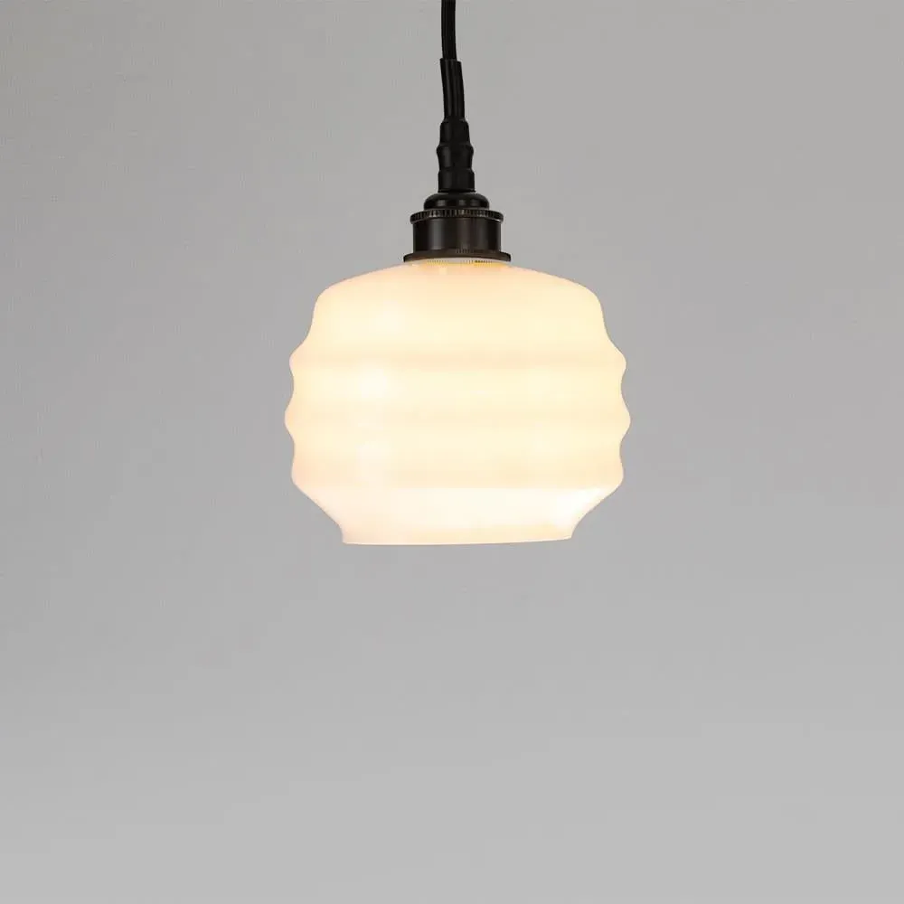 Small Pendant Light with Opal Glass - Black image