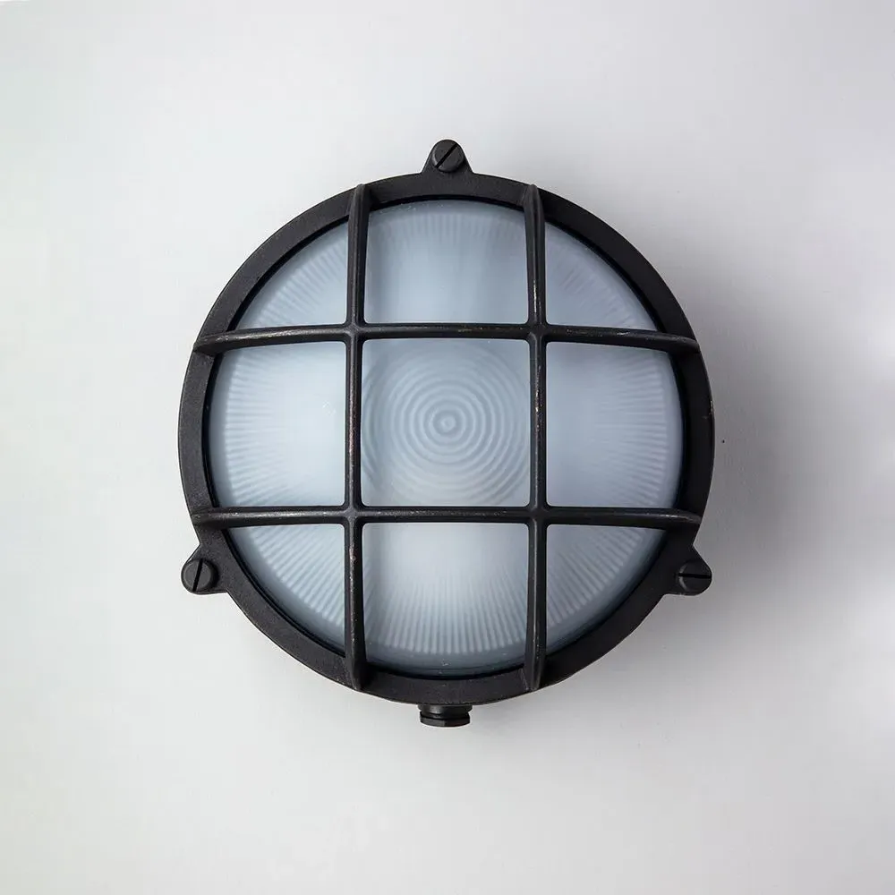 Small Round Bulkhead Light - Bronze, Brass