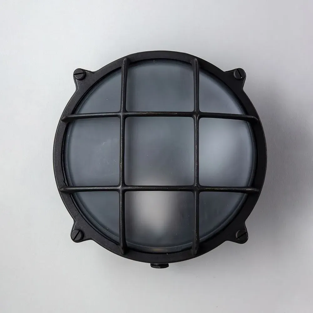 Small Round Bulkhead Light - Nickel, Brass