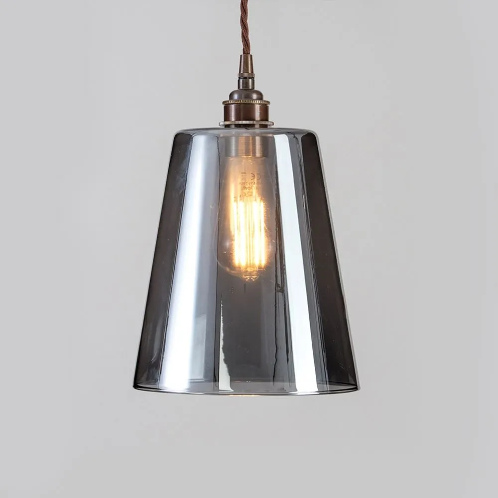 Small Tapered Pendant Light - Brass, Glass