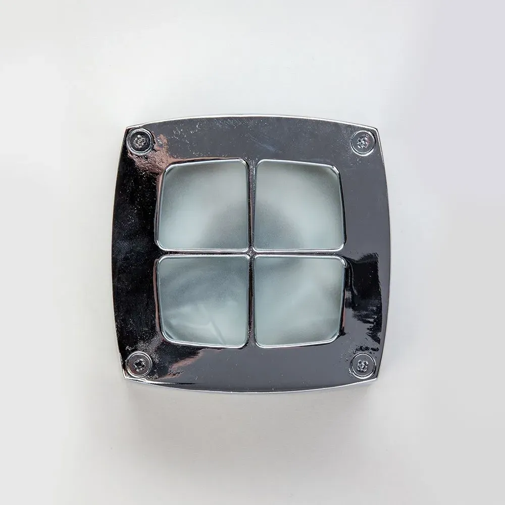 Square Path Light Guarded - Nickel, Brass