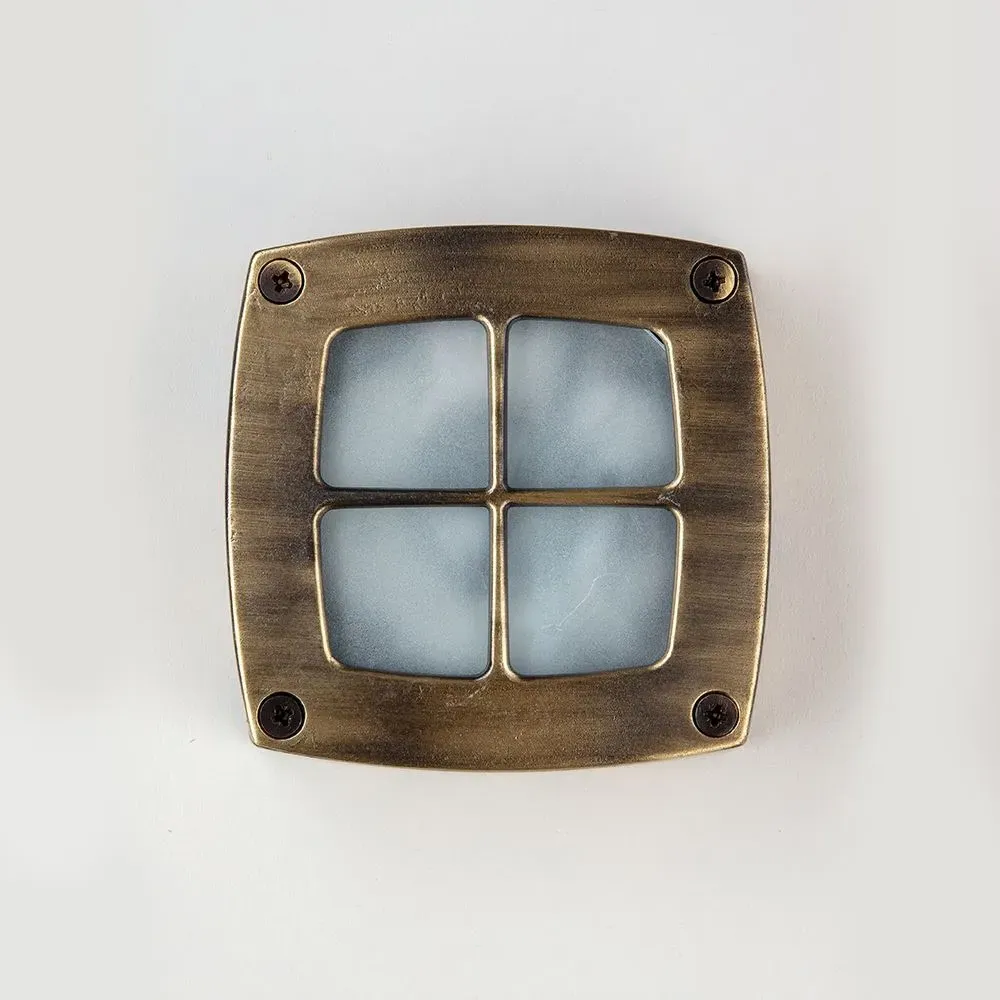 Square Path Light Guarded - Nickel, Brass