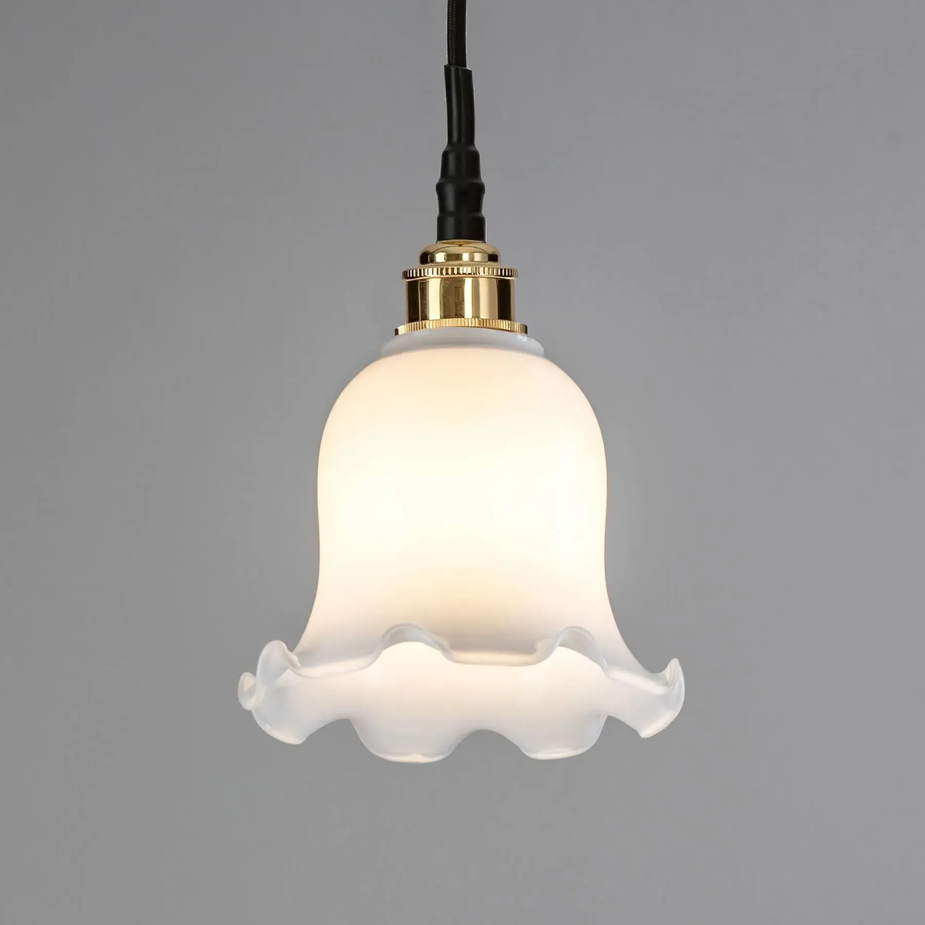 Tulip Pendant Light IP44 - Chrome, Opal Glass