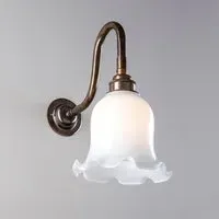 Tulip Wall Light - Antique Brass, Opal Glass