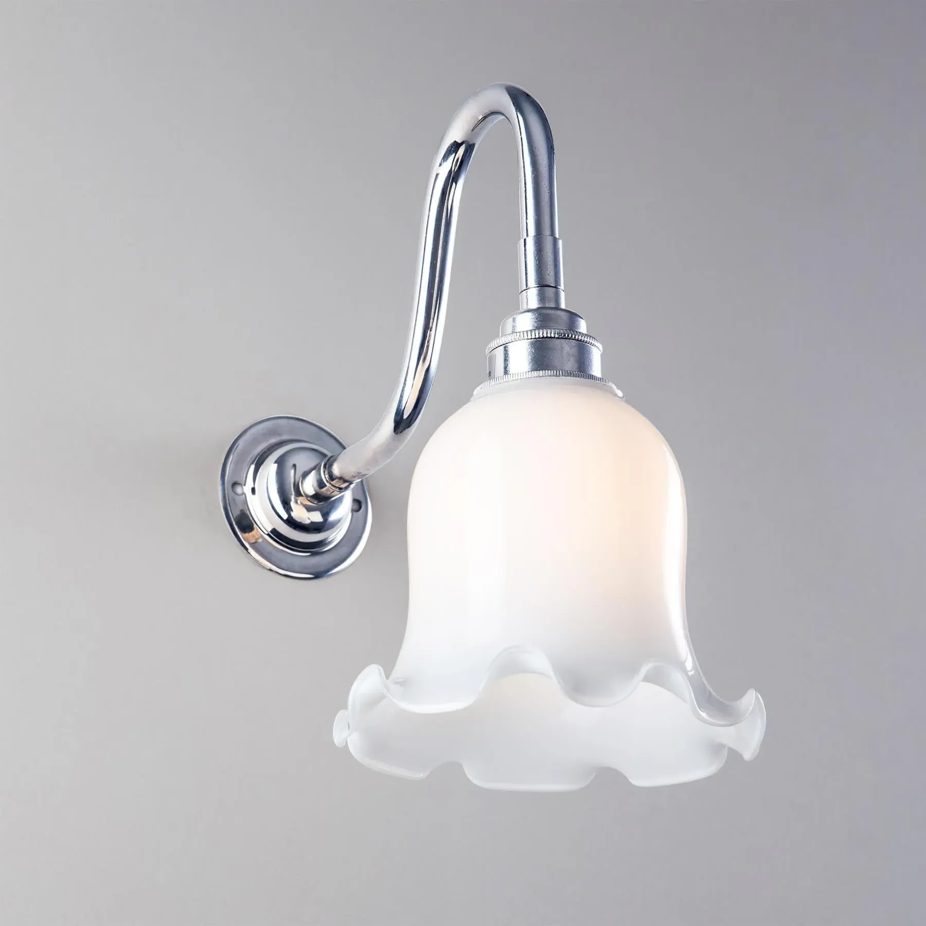 Tulip Wall Light IP44 - Brass, Opal Glass