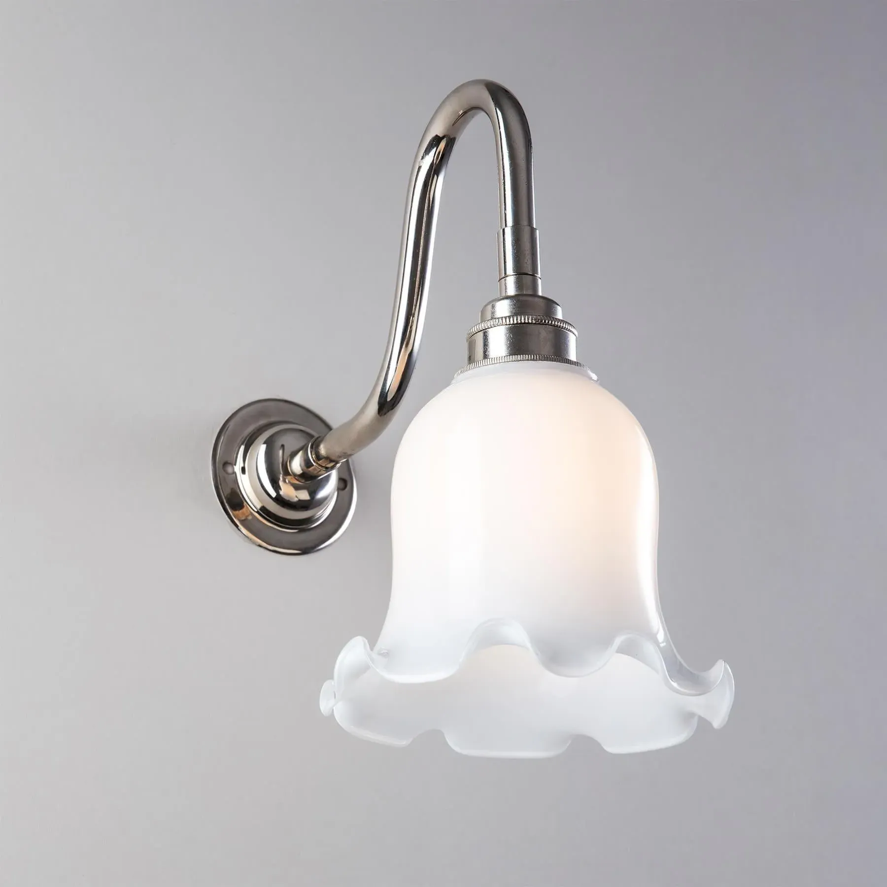 Tulip Wall Light IP44 - Chrome, Opal Glass