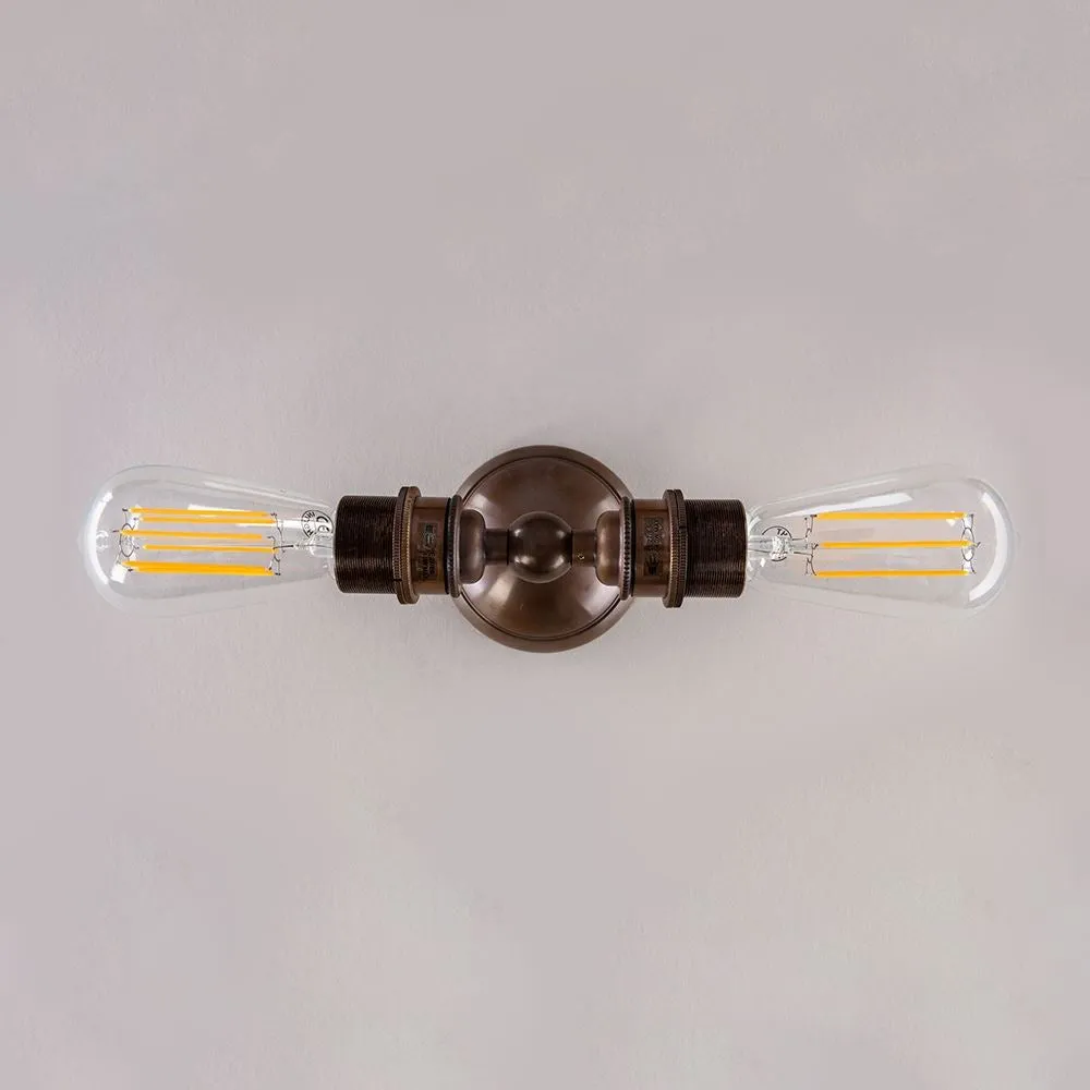 Twin Wall Light Industrial - Polished Nickel