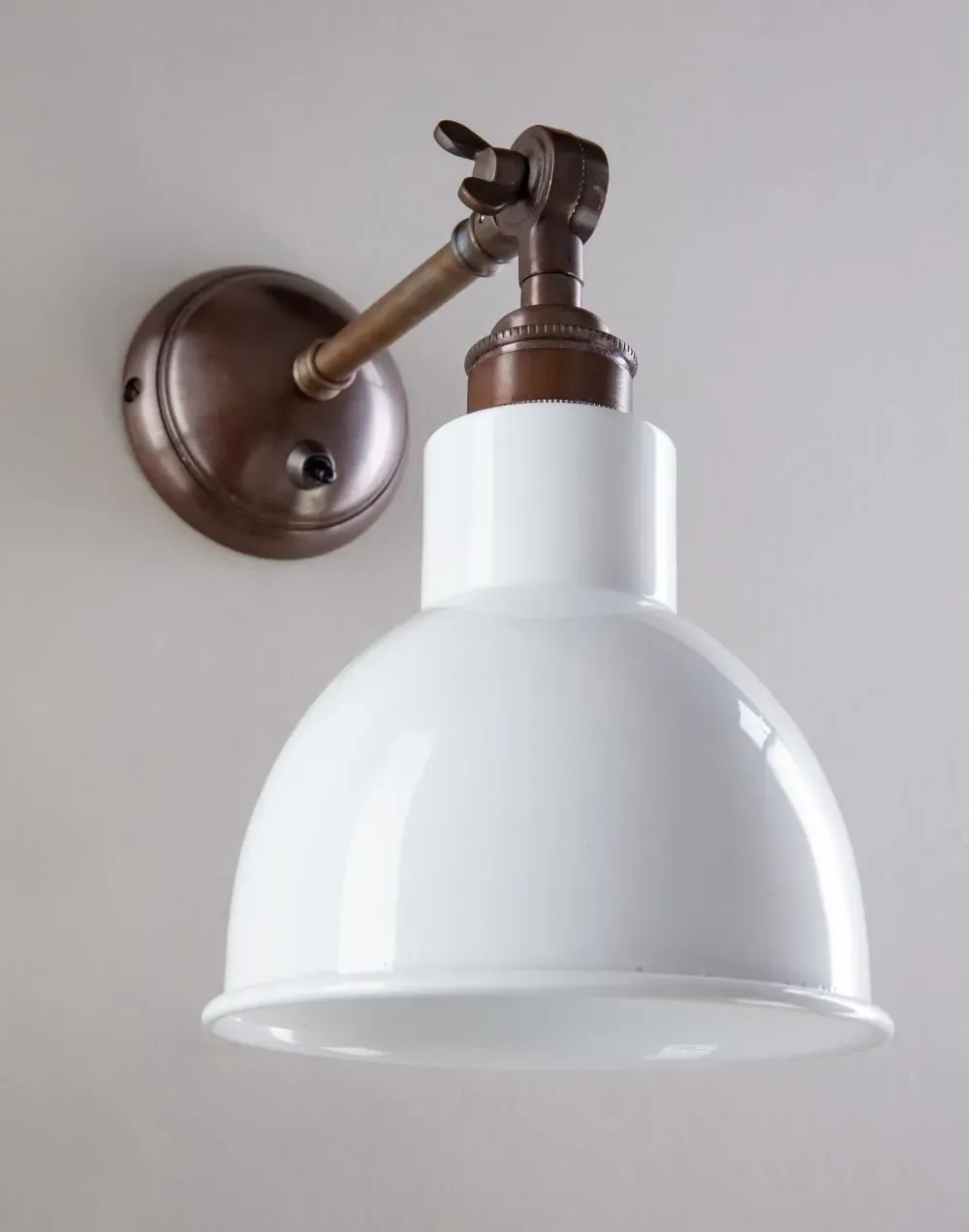 Wall Light with Adjustable Arm - Grey, Brass