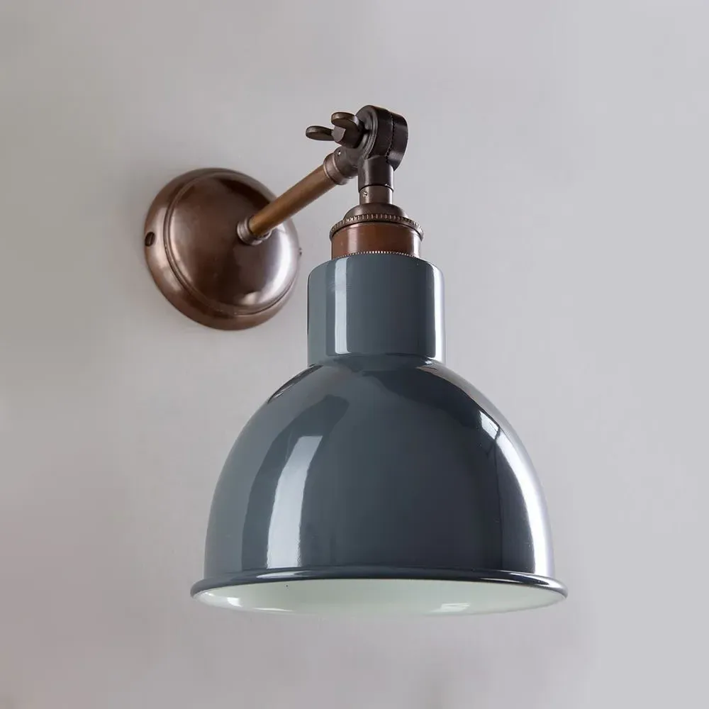 Wall Light with Adjustable Arm - Grey, Brass