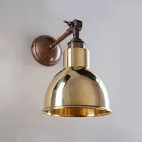 Wall Light with Metal Shade - Antique Brass
