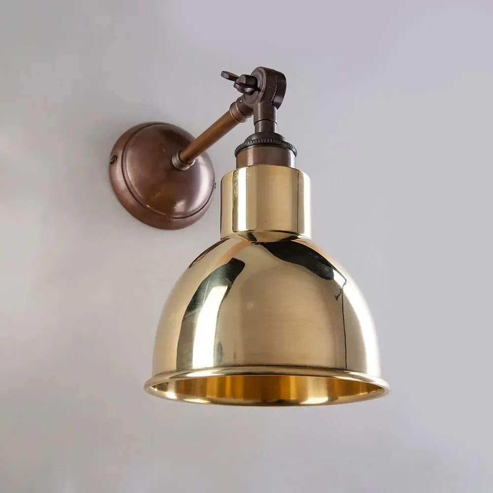 Wall Light with Metal Shade - Antique Brass