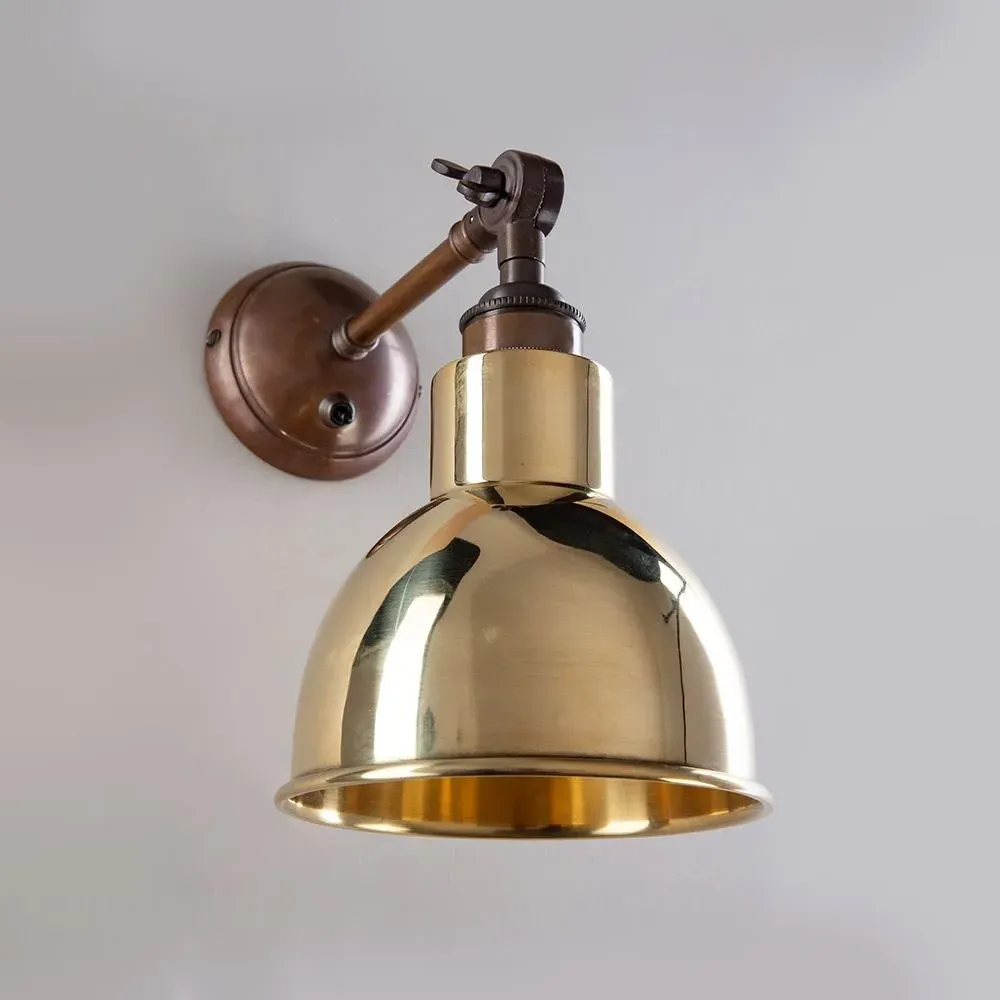 Wall Light with Metal Shade - Antique Brass