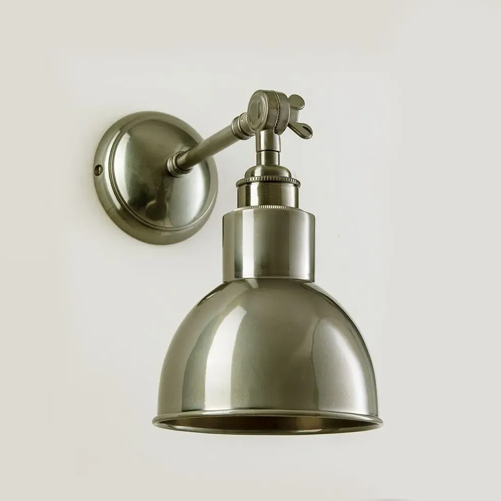 Wall Light with Metal Shade - Antique Silver