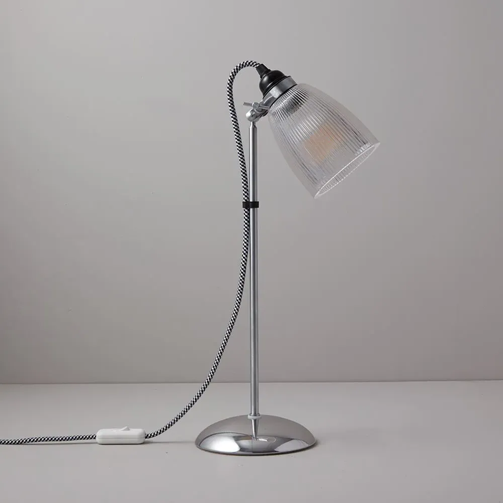 Adjustable Table Lamp with Prismatic Glass - Chrome