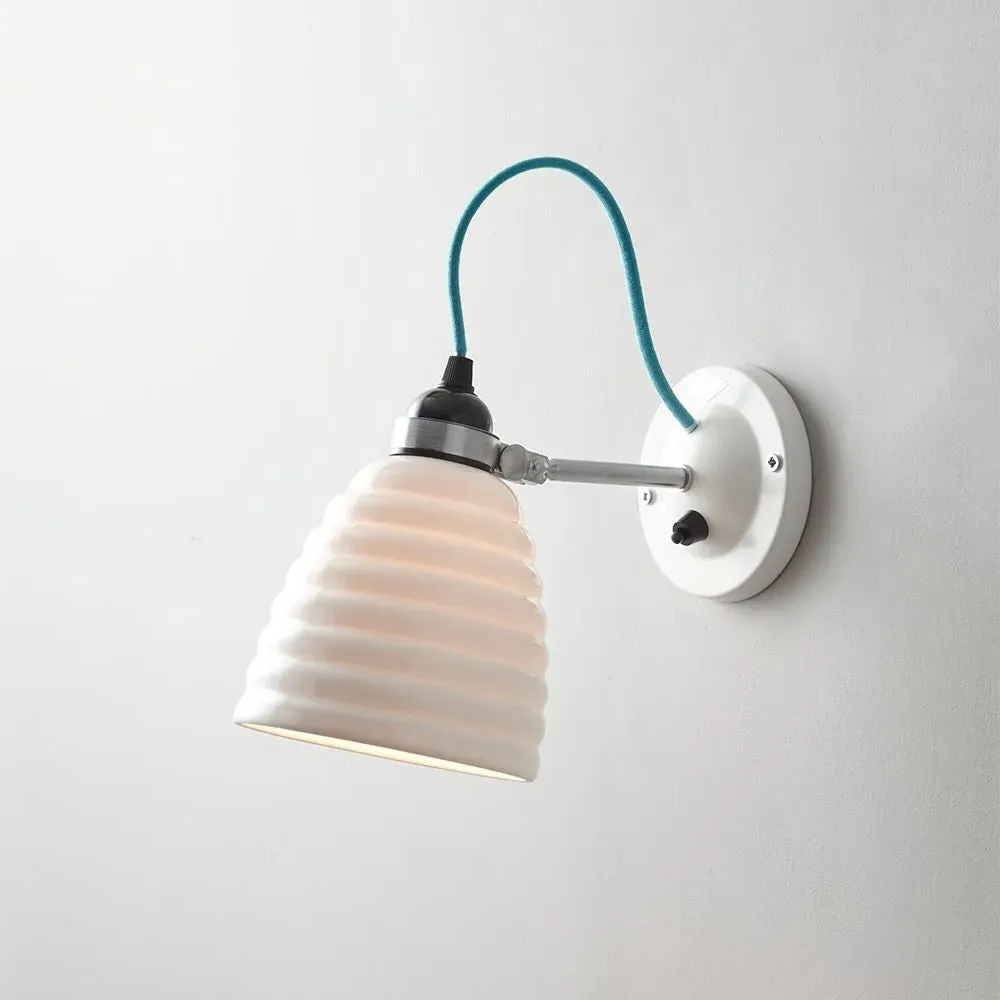 Adjustable Wall Light - Turquoise, Bone China