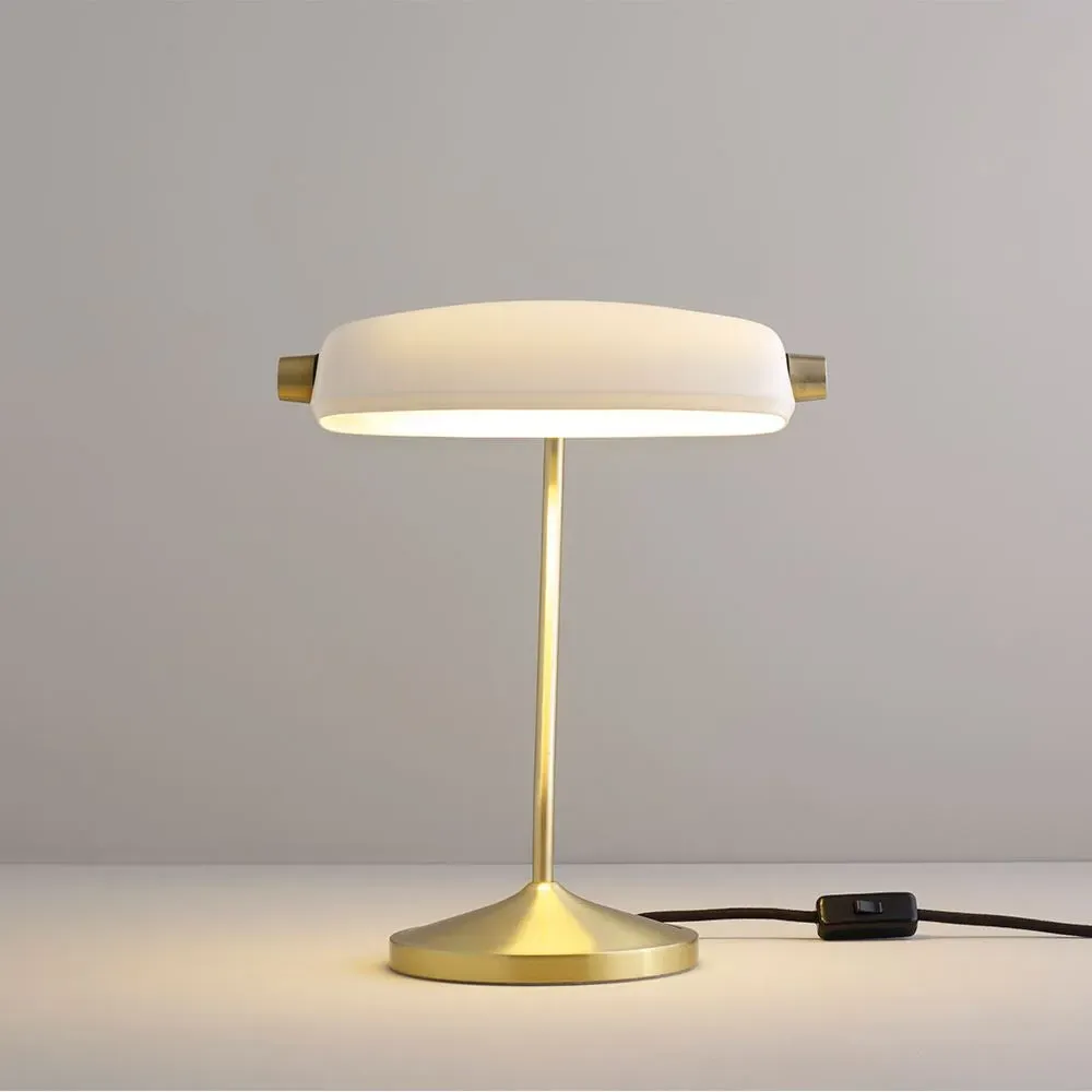 Banker's Desk Light - Bone China, Brass