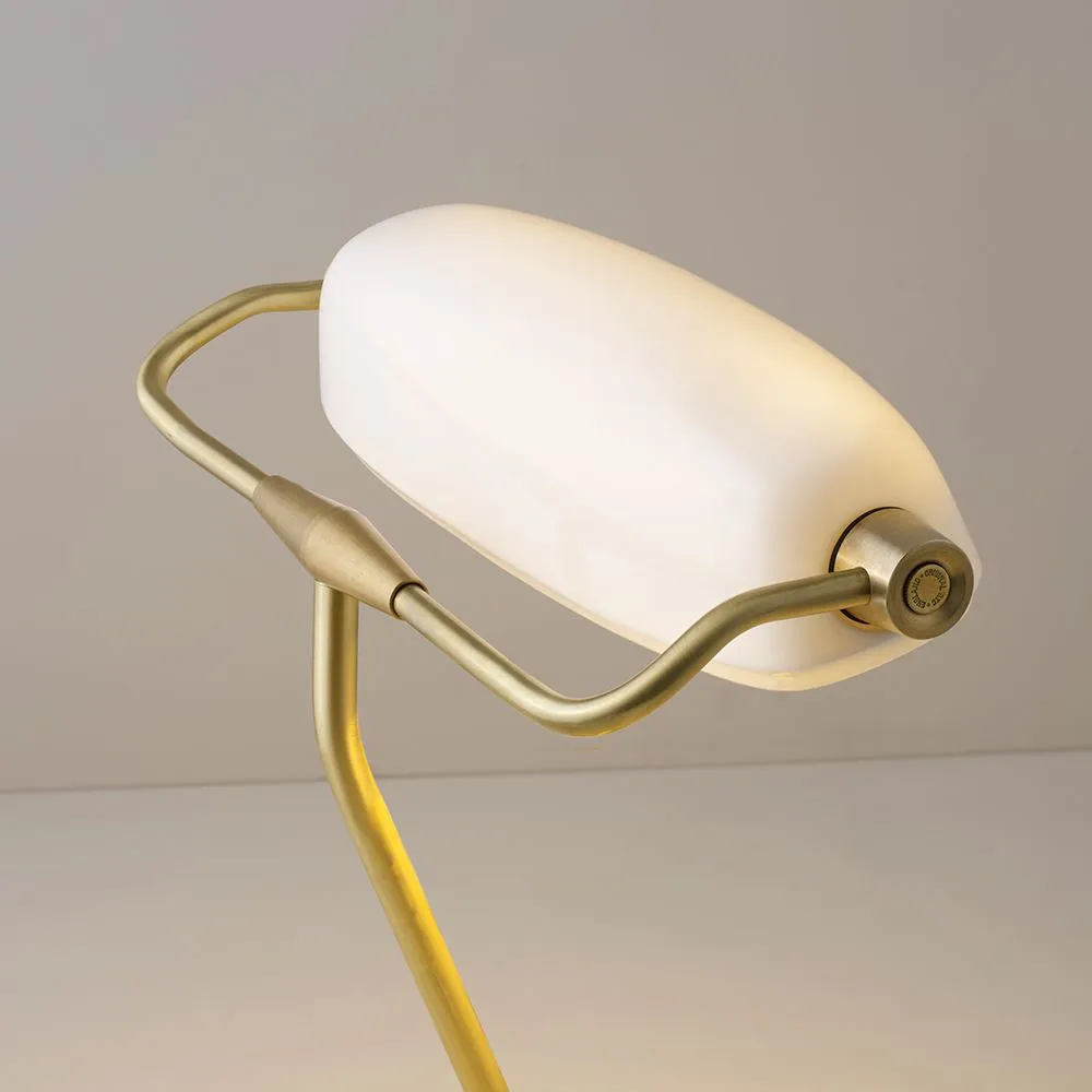 Banker's Desk Light - Bone China, Brass