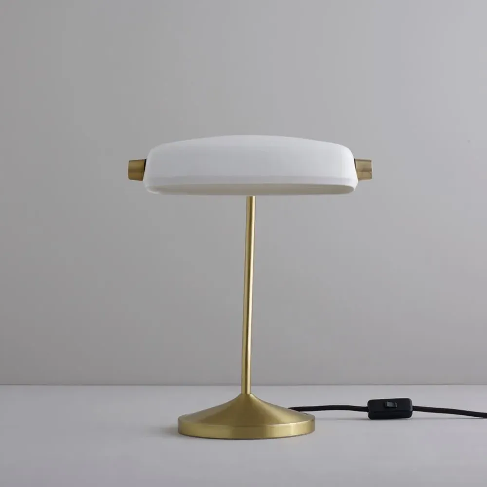 Banker's Desk Light - Bone China, Brass