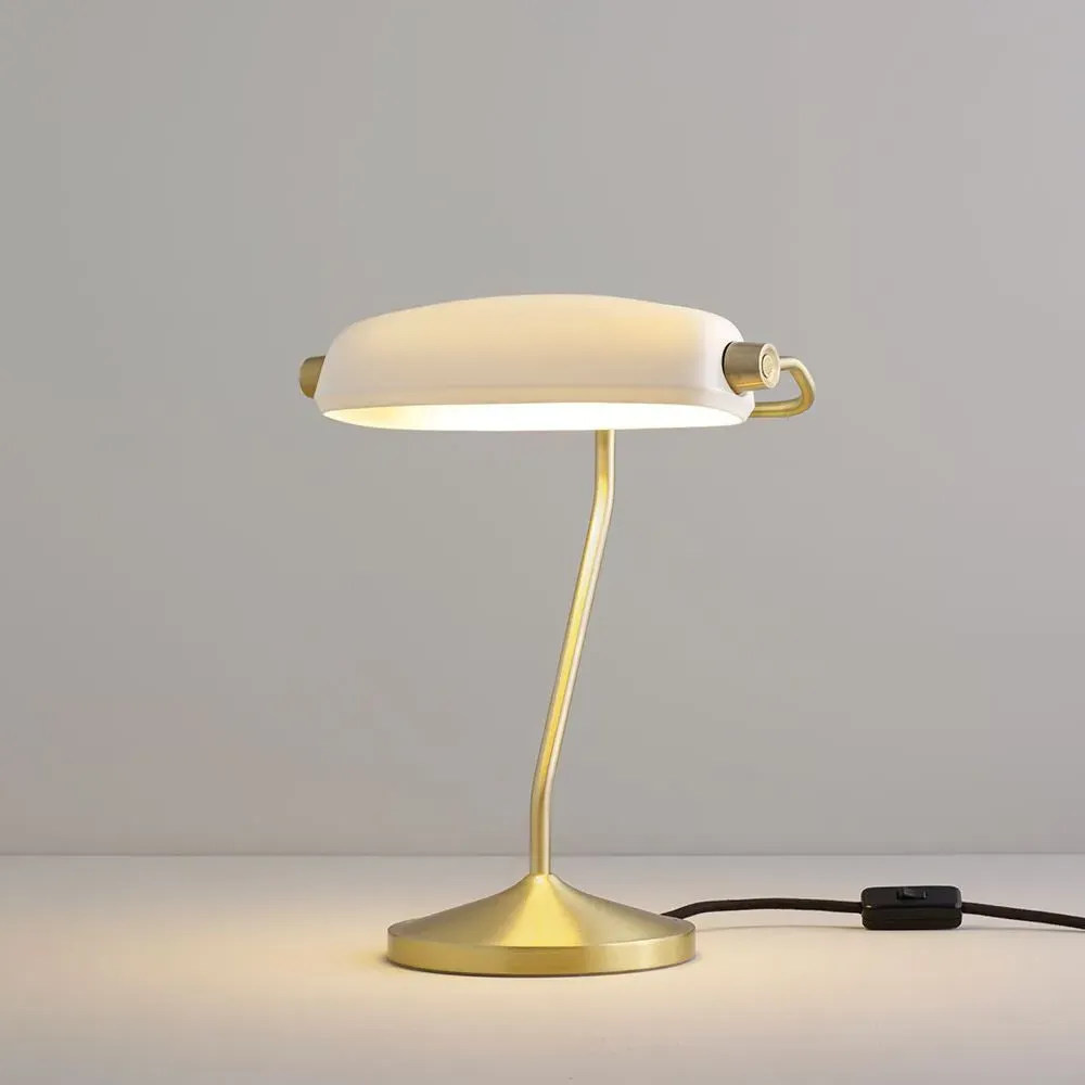 Banker's Desk Light - Bone China, Brass image