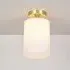 Brompton Ceiling Light 15cm - Opal, Satin Brass