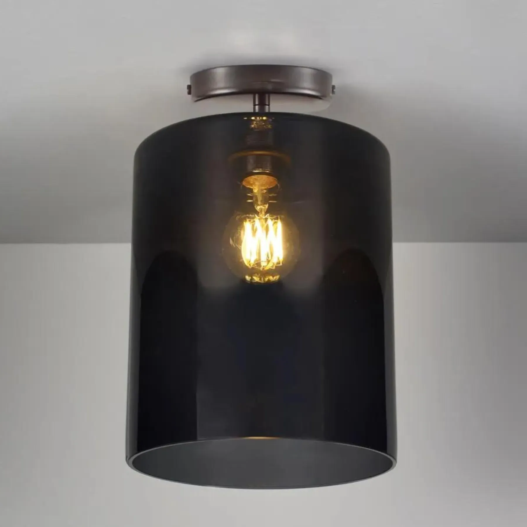 Brompton Ceiling Light 20cm - Opal, Satin Brass