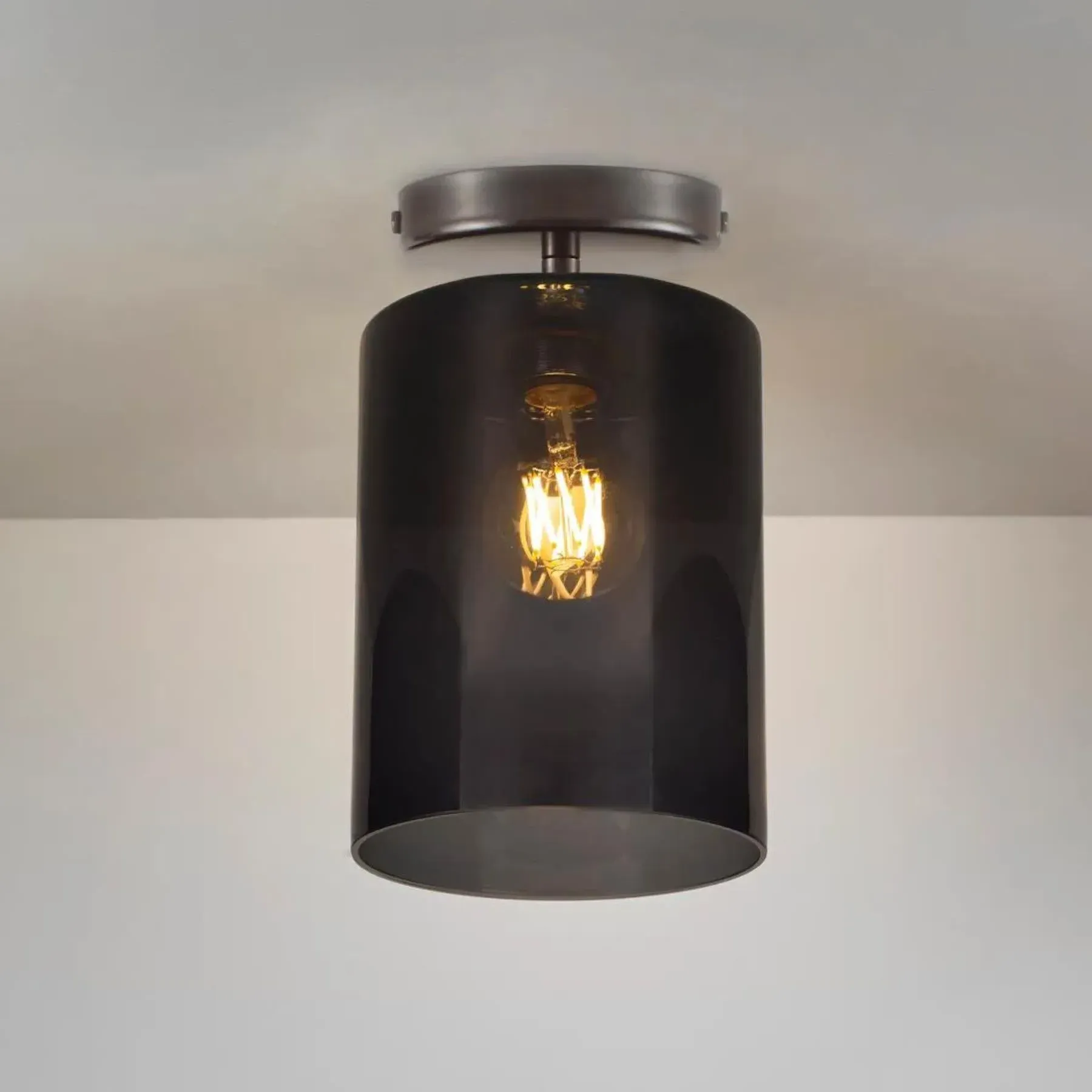 Brompton Ceiling Light 20cm - Opal, Satin Brass