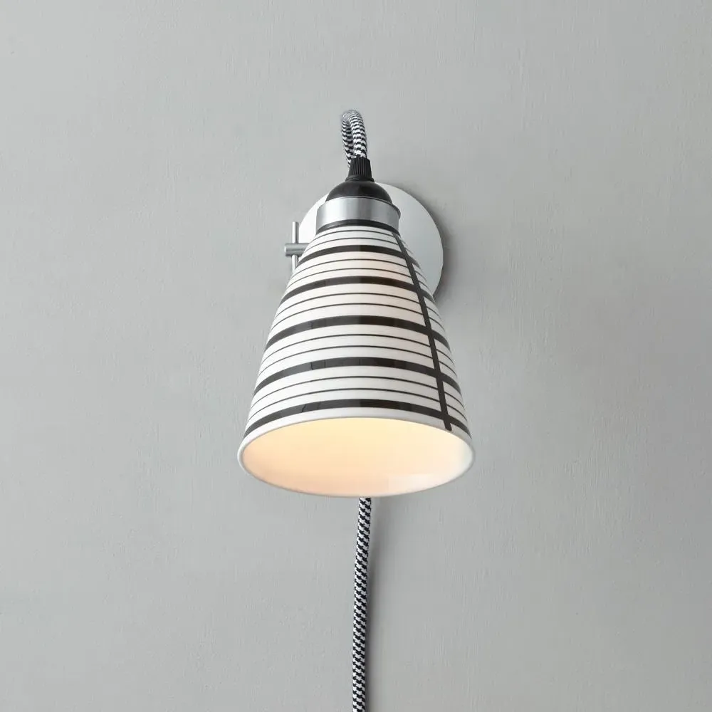 Circle Line Wall Light - Black, Bone China