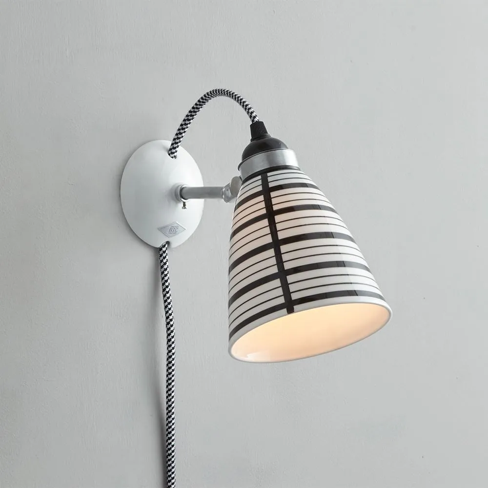Circle Line Wall Light - Black, Bone China