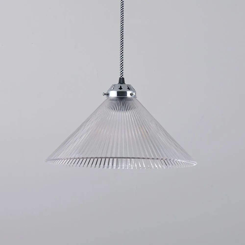 Conical Prismatic Pendant Light - Prismatic Glass