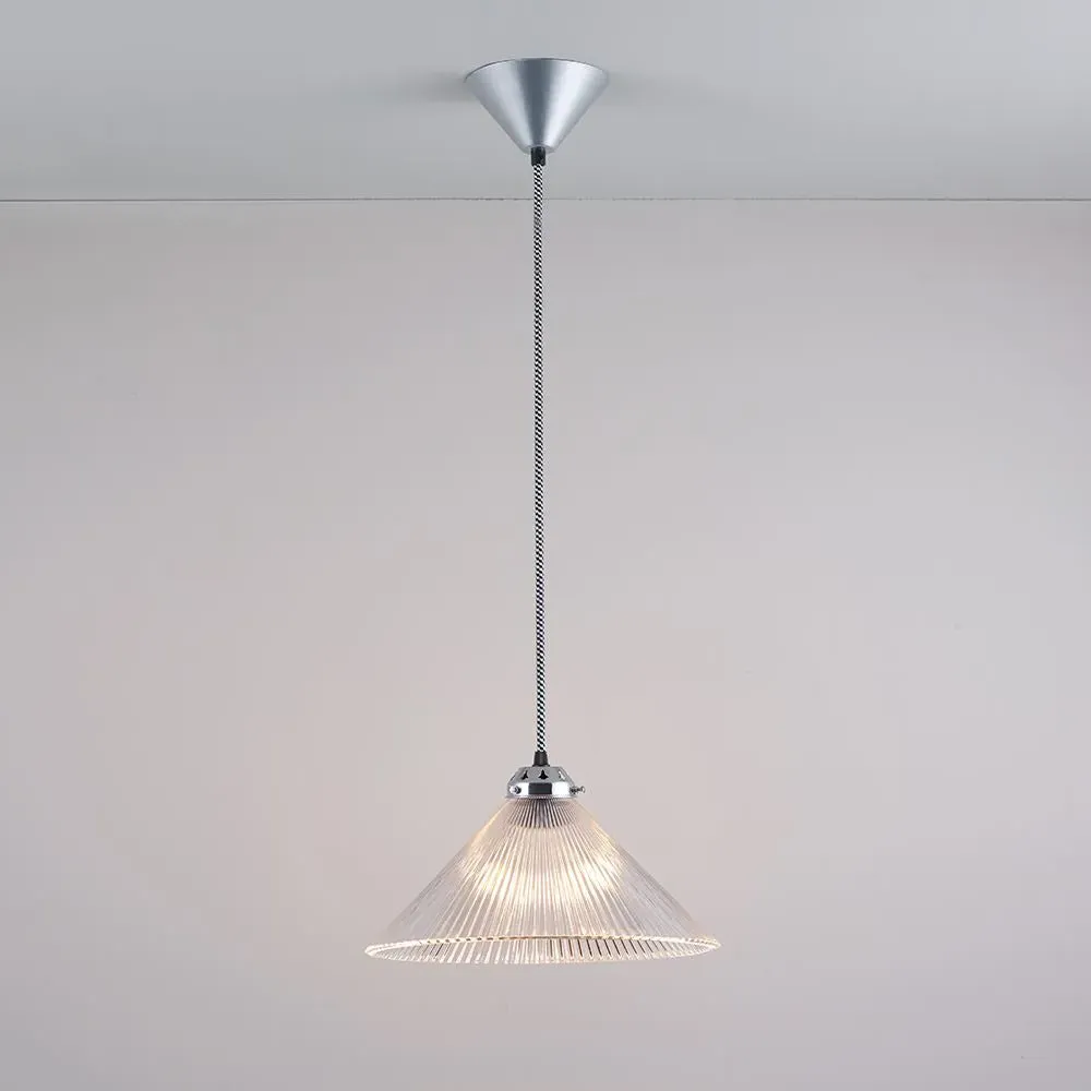 Conical Prismatic Pendant Light - Prismatic Glass