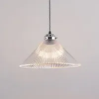 Conical Prismatic Pendant Light - Prismatic Glass