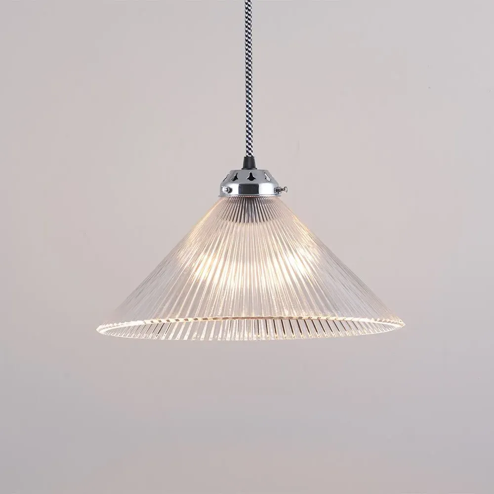 Conical Prismatic Pendant Light - Prismatic Glass image