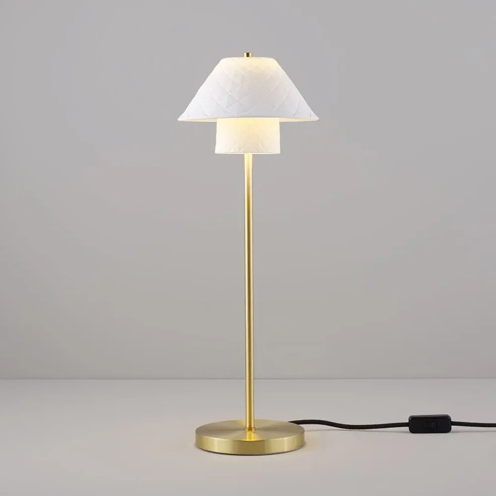 Double Desk Lamp Angled - Brass, Bone China