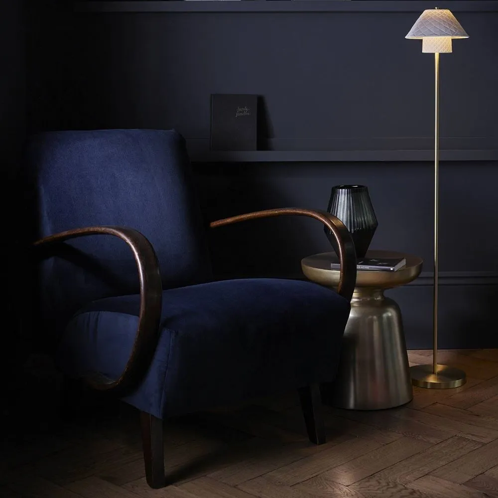 Double Floor Lamp with Twin Shades - Brass, China