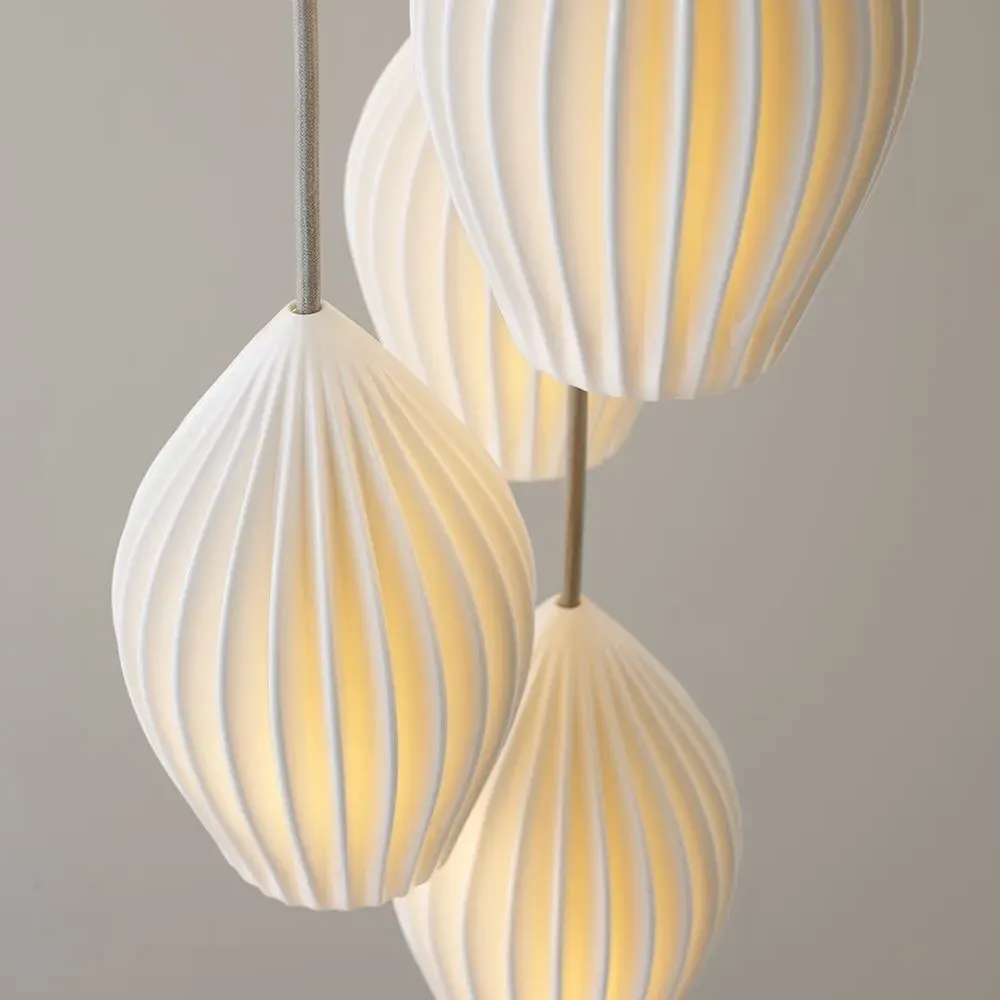 Fin 5-Light Grouping Pendant Light - Bone China